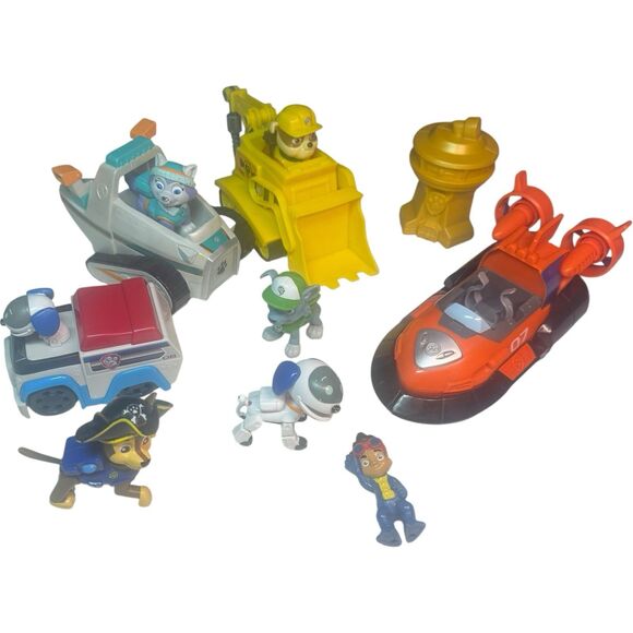 Paw Patrol Lot- Vehicles And Figures, Robo Dog, Rubble, Pirate Chase, Everest - Picture 1 of 16